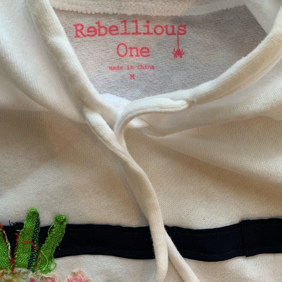 Refashioned Patchwork Soft White Hoodie - Picture 7 of 8